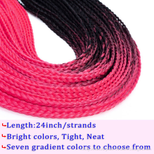 Box Braids Crochet Hair Small Synthetic Hair Extensions Dreadlocks 24 strands/pack Twist Crochet Braids Braiding Hair Long